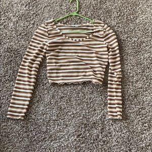 Striped crop long sleeve